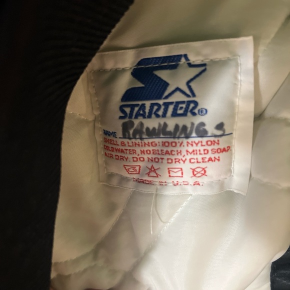 Vtg 90s Black Satin Raiders Bomber Jacket - Picture 6 of 6